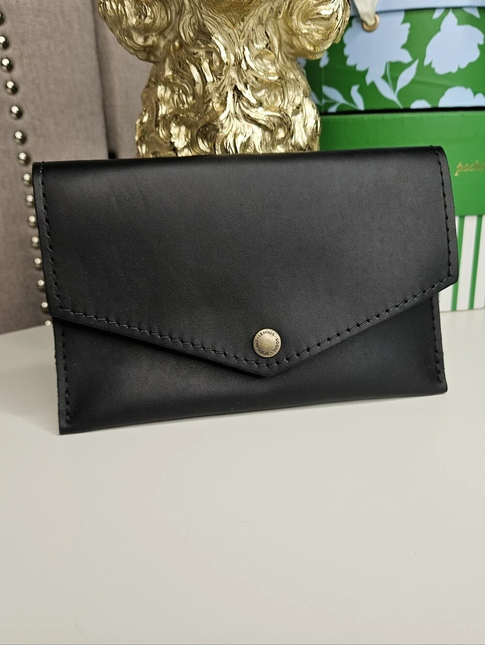 Portland Leather Goods Smooth Black Envelope